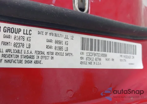 2013 Dodge Dart Sxt из США, поврежденный, VIN 1C3CDFBA7DD109990